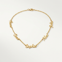 Gold five-name necklace