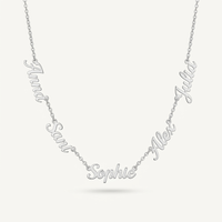 Silver five-name necklace