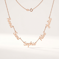 Rose gold five-name necklace